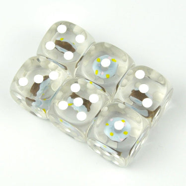 Blue Donut in Clear Resin - 6pcs D6 RPG Dice Set